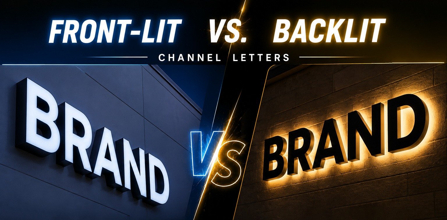 Front-Lit vs. backlit Channel Letters:Which Sign Is Right for Your Business?